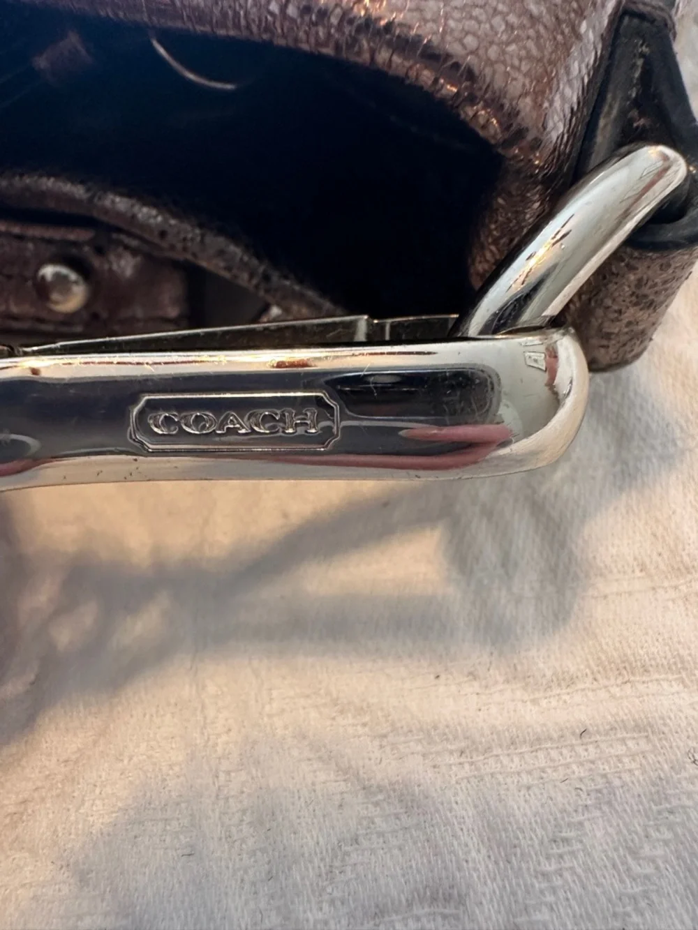 Coach Brooke HOBO Bag Y2K Metallic 100% full grain cowhide leather - Picture 10 of 14